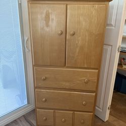 Wooden Dresser 3 Drawers Plus Shelving