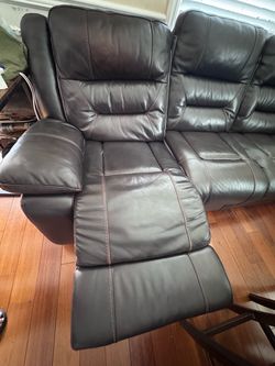 Leather Reclining Sofa – 88" (2 Available) – $500 each / $800 both