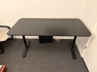 IKEA Large Black Gaming / Office Desk - Adjustable Height