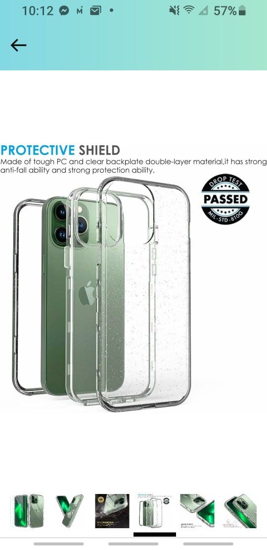 Case Compatible with iPhone 13 pro Max Case,with [2 x Tempered Glass Screen Protector] Heavy Duty Shockproof Anti-Fall Clear 360 Full Body Coverage Ca