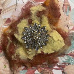 Handmade Felted Wool Brooch 