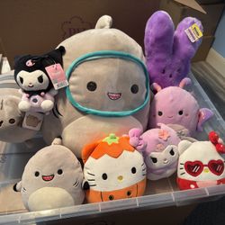 Hello Kitty/Squishmallows Plushies