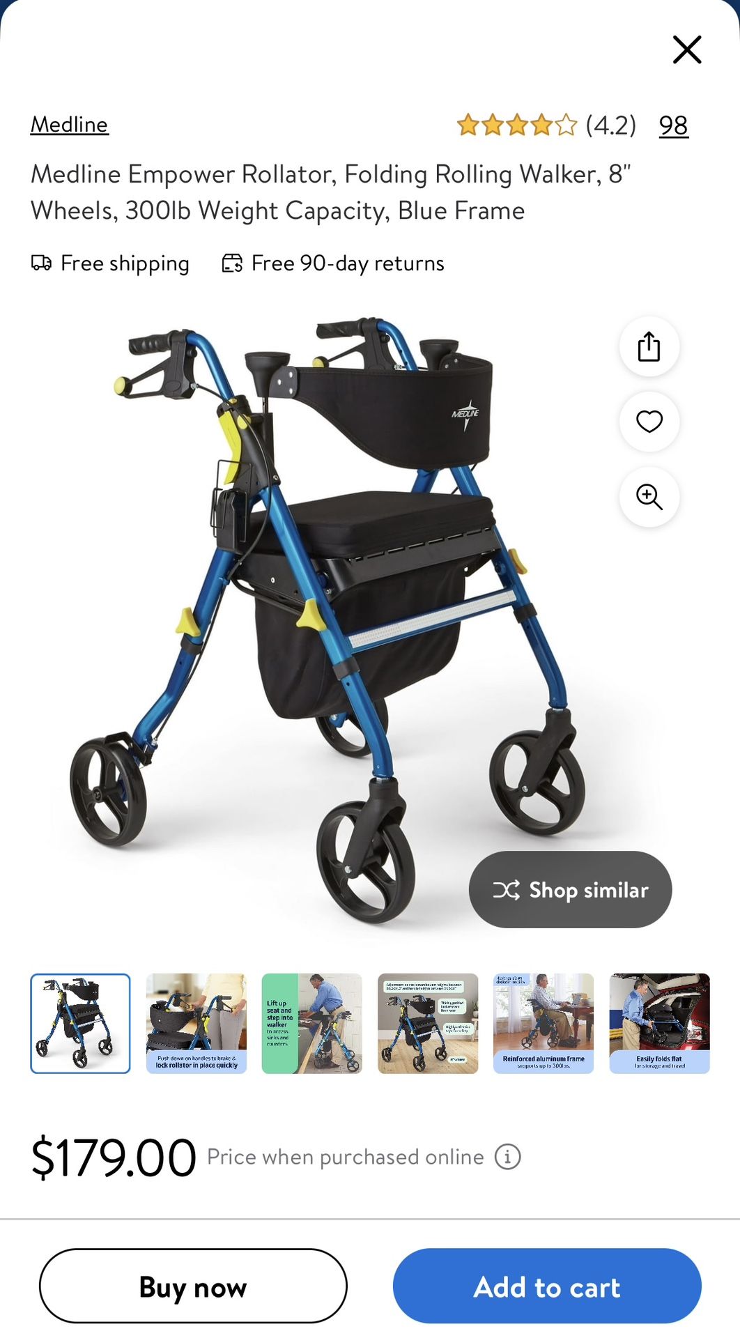 Medline Empower Rollator Walker