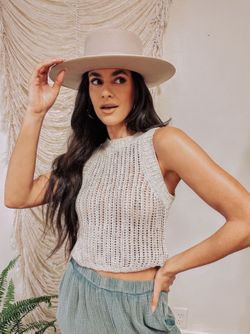 Crochet Knit Crop Top Size M