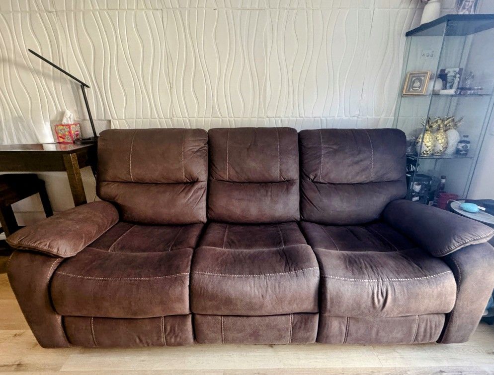 Brown Recliner Sofa 