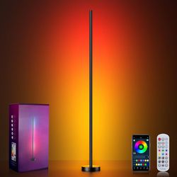 🌈💡 Smart RGBICW LED Corner Floor Lamp – Color Changing | Music Sync | App & Remote Control 💡🌈