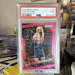 2025 Prizm WNBA Caitlin Clark Pink Velocity PSA 9 SP #/79