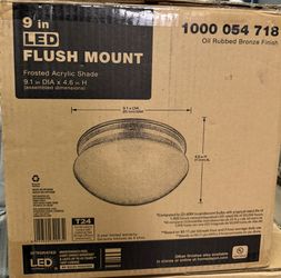 9 inch LED flush mount light rubbed bronze