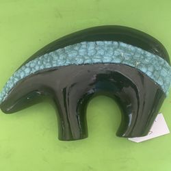 Black Fetish Bear With Turquoise Lave Look On Front 