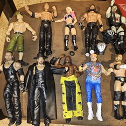 Bunch Of Wrestling Figures Past to Present