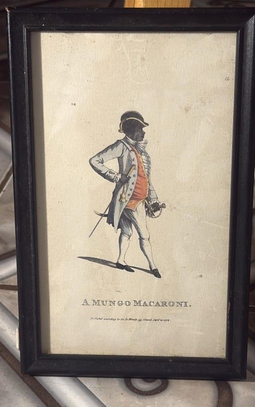 Antique engraving "A MUNGO MACARONI" - 18th Century Dandy. 6x10