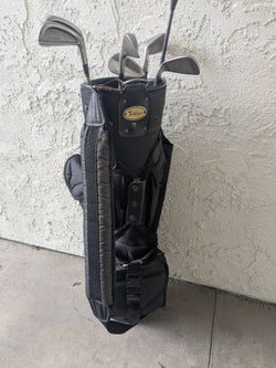 Golf clubs and bag