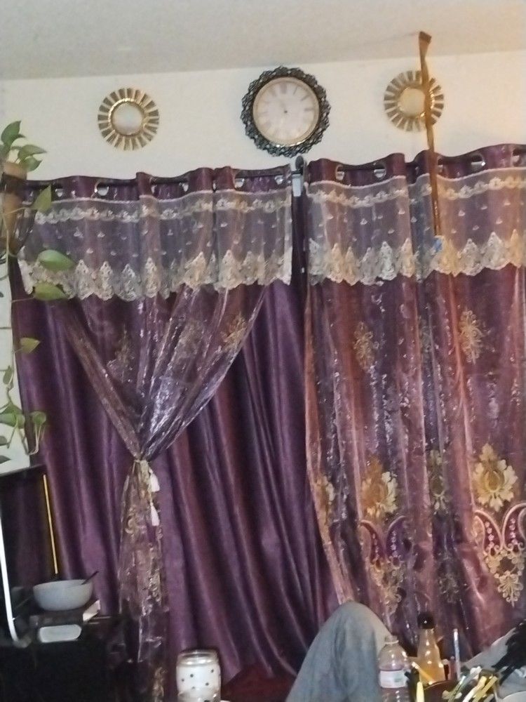 Curtains Purple and Gold