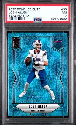 PSA 7 2025 Donruss Elite – Josh Allen (#33 Teal Matrix)