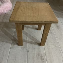 Small wood table 12”high 11”wide and 11” deep