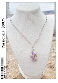 Purple Agate Geode Half Necklace - 100% Local/Handmade