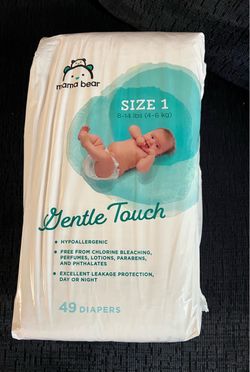 Gentle Touch Diapers Size 1 White/Light Blue - 49 Count