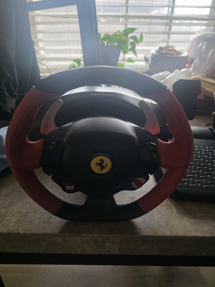 Ferrari Racing Steering Wheel And Pedals For Xbox