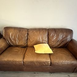 Brown Leather Sofa 