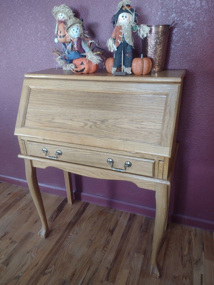 Oak Secretary Folding Desk