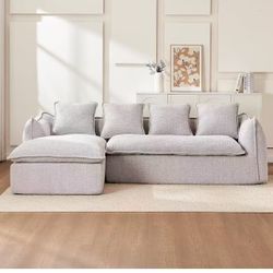 ❤️ Cloud Sectional Couch, Comfy Modular Sectional Sofa with Double Cushions, 