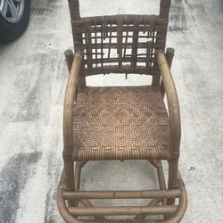 Vintage Kids High Chair Needs Fixed Bamboo Rattan Boho—could Be Used For Play Dolls