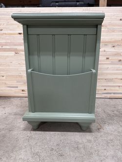 Sage green wood nightstand