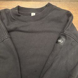Alo renown Heavyweight black crew neck pullover Sz small