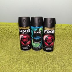 3 Axe Deodorants Spray 2.9oz (2 Cherry Spritz/1 Aqua Bergamot)