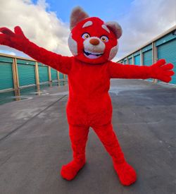 Red Cute Panda Mascot Costume Birthday Halloween