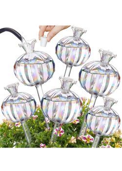 All new  6 pcs shaped glass plant shelf watering globes
