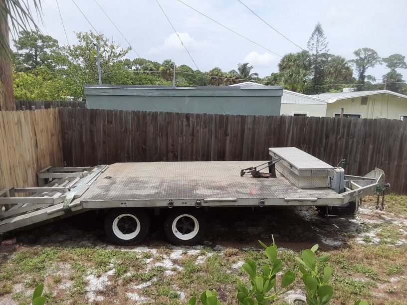 8x16 Aluminum Flatbed Dovetail Utility Trailer