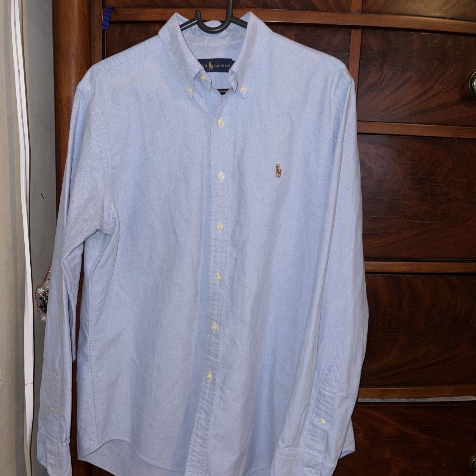 RALPH LAUREN Men's Long Sleeve Slim Fit Oxford Button Down Shirt Size Large