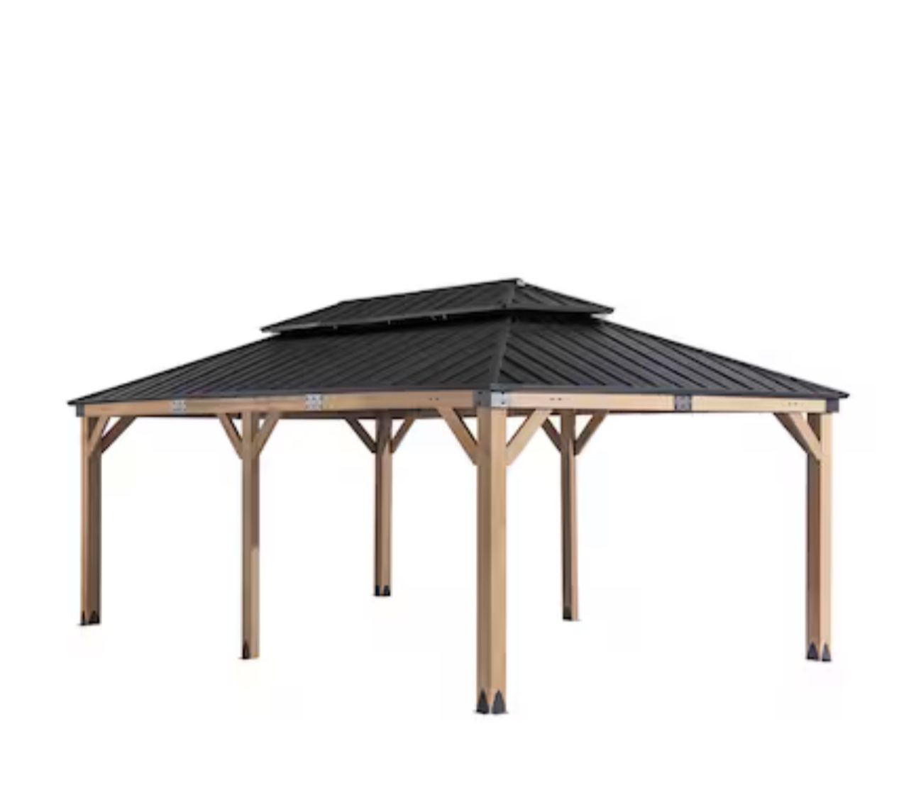 12-ft x 20-ft Black/Grey Rectangle Semi-permanent Hardtop Steel Roof