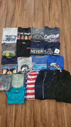 Boy T-shirt And Short Pants Size 10 -12 ( Price Firm!)
