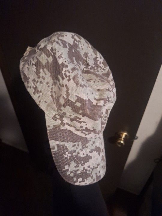 Tan/Brown Digital Camo Hat With Adjustable Velcro Strapback
