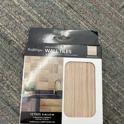  Natural Woodgrain 6x6 Peel & Stick Tiles Wall Decals (12 per pack), Adult , New 