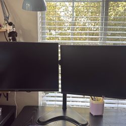 Acer And LG Monitors With Stand
