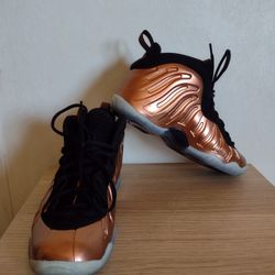 Nike Little Posite One Copper Big Kids 644791-004 Black Metallic Shoes Size 7
