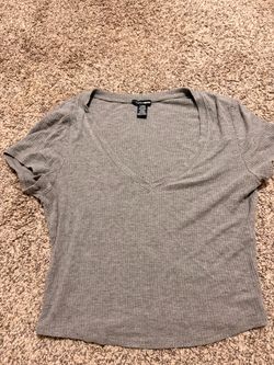Grey fitted crop top