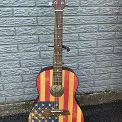 First Act MG319 American Flag Guitar and Black Metal Stand