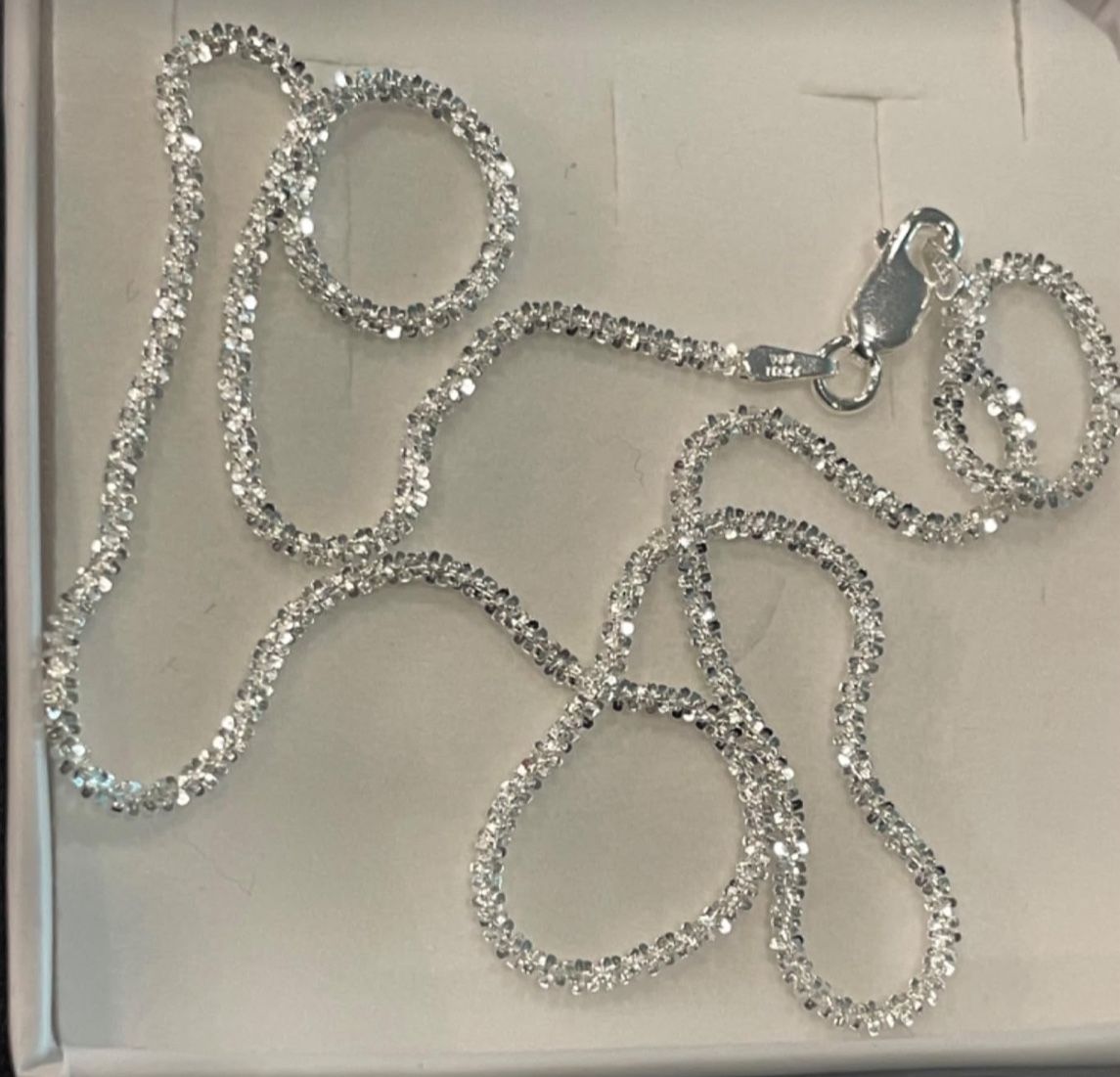 BEST OFFER TAKES IT 925 Silver Bundle Emerald Baguette Ring + Sparkle Chain