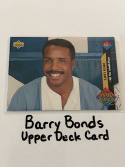 Barry Bonds San Francisco Giants All-Star Outfielder Upper Deck Card.