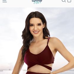 NWT SummerMae Maternity Wrap Swim Top Size Small