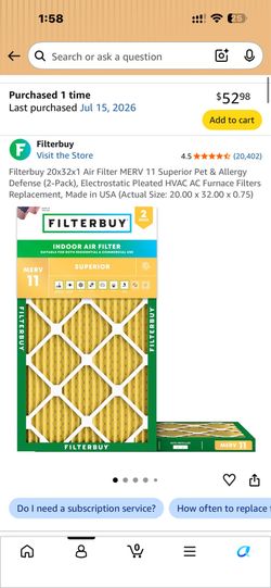 Air filter for house ac