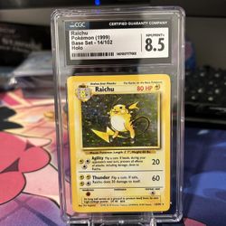 CGC Graded NM/MINT+ 8.5 Raichu Base Set