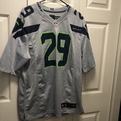 Nike On Field NFL Authentic Seattle Seahawks #29 Thomas II Men’s Gray Jersey Size Large