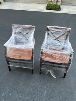 Pair of Wood Frame Accent Chairs