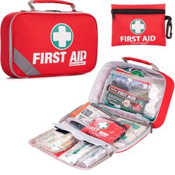 General Medi 2-in-1 First Aid Kit (215 Piece Set) + 43 Piece Mini First Aid Kit -Includes Eyewash, Ice(Cold) Pack, Moleskin Pad and Emergency Blanket 