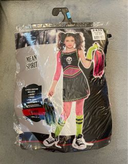 Mean Spirit Girls Halloween Cheerleader Costume Large 12-14